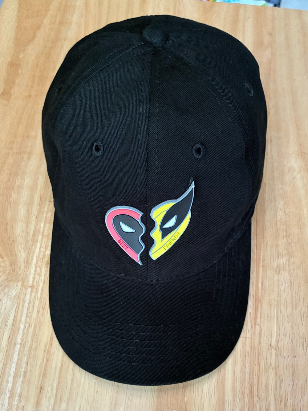 Marvel Deadpool & Wolverine Best Friends Dad Cap Hat Black Adjustable